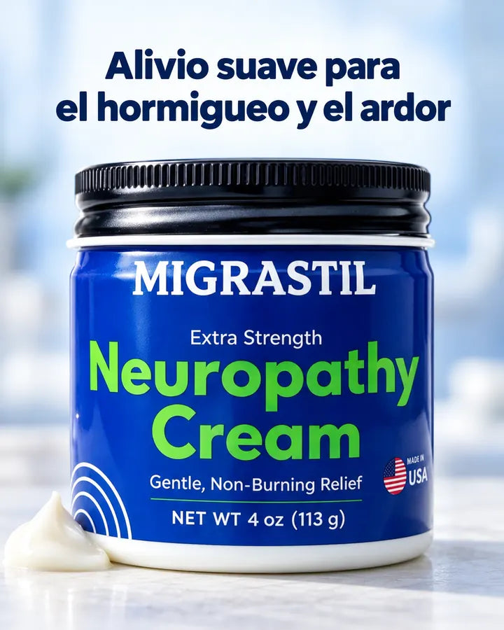 Frasco de Migrastil Neuropathy Cream, alivio suave para el hormigueo y el ardor
