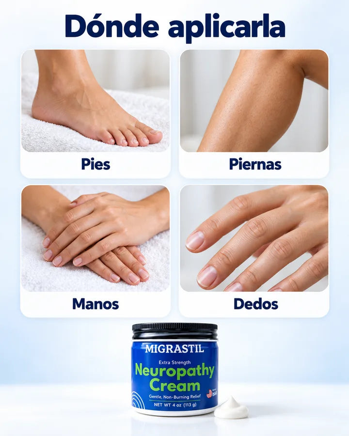 Dónde aplicarla: pies, piernas, manos y dedos