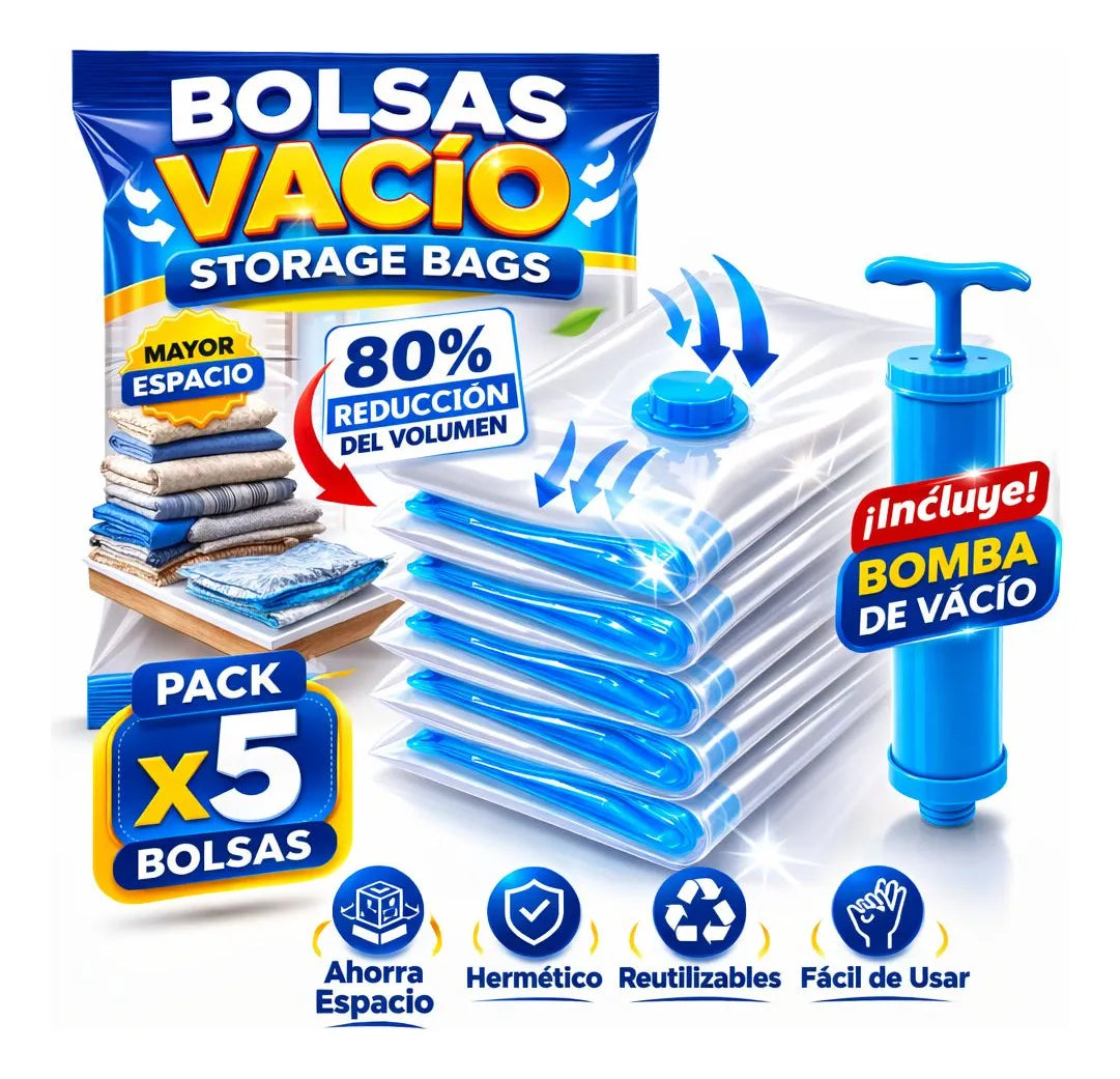 Bolsas De Empaque Al Vacio x5 con bomba