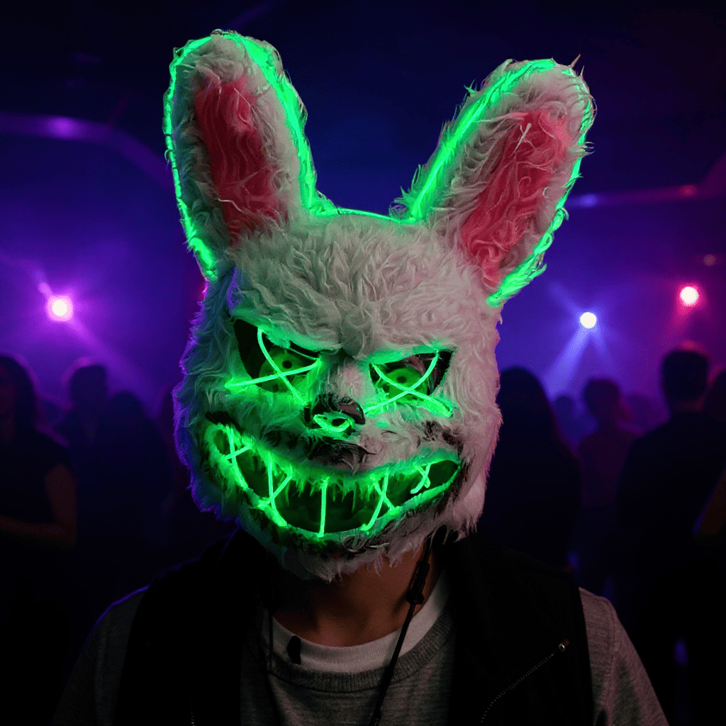 Mascara Halloween Conejo Luz Led